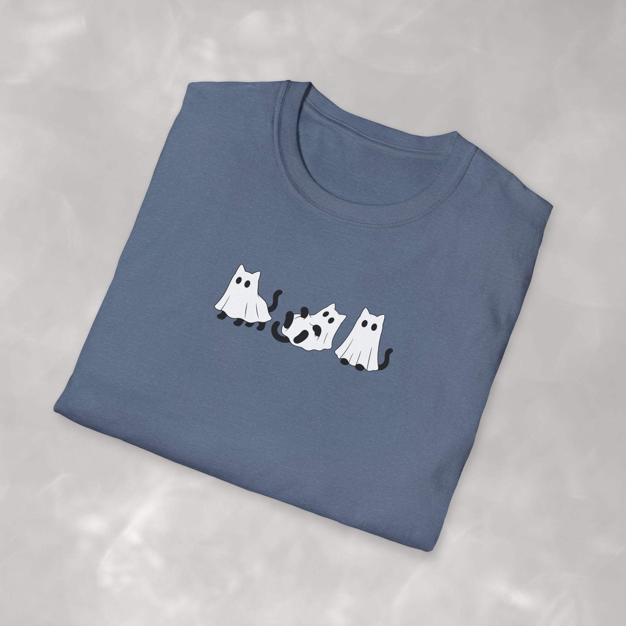 Cute Black Cat Ghosts, Haunted Kitties Halloween Gildan Unisex Softstyle T-Shirt