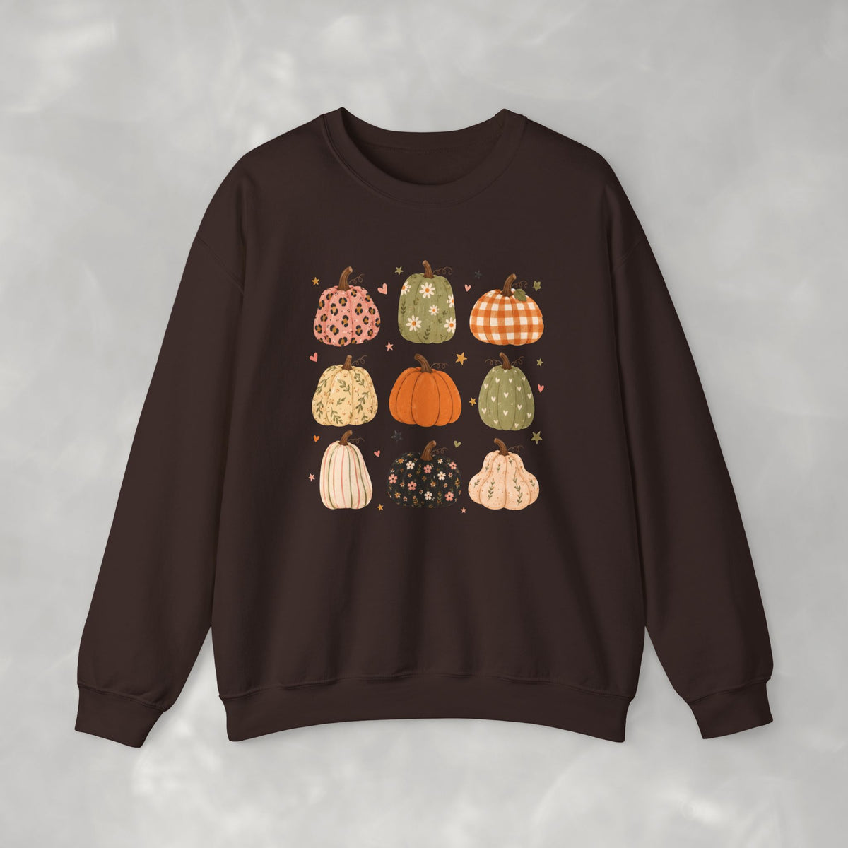 Whimsical Autumn Pumpkins Gildan Unisex Heavy Blend™ Crewneck Sweatshirt for Fall, Thanksgiving