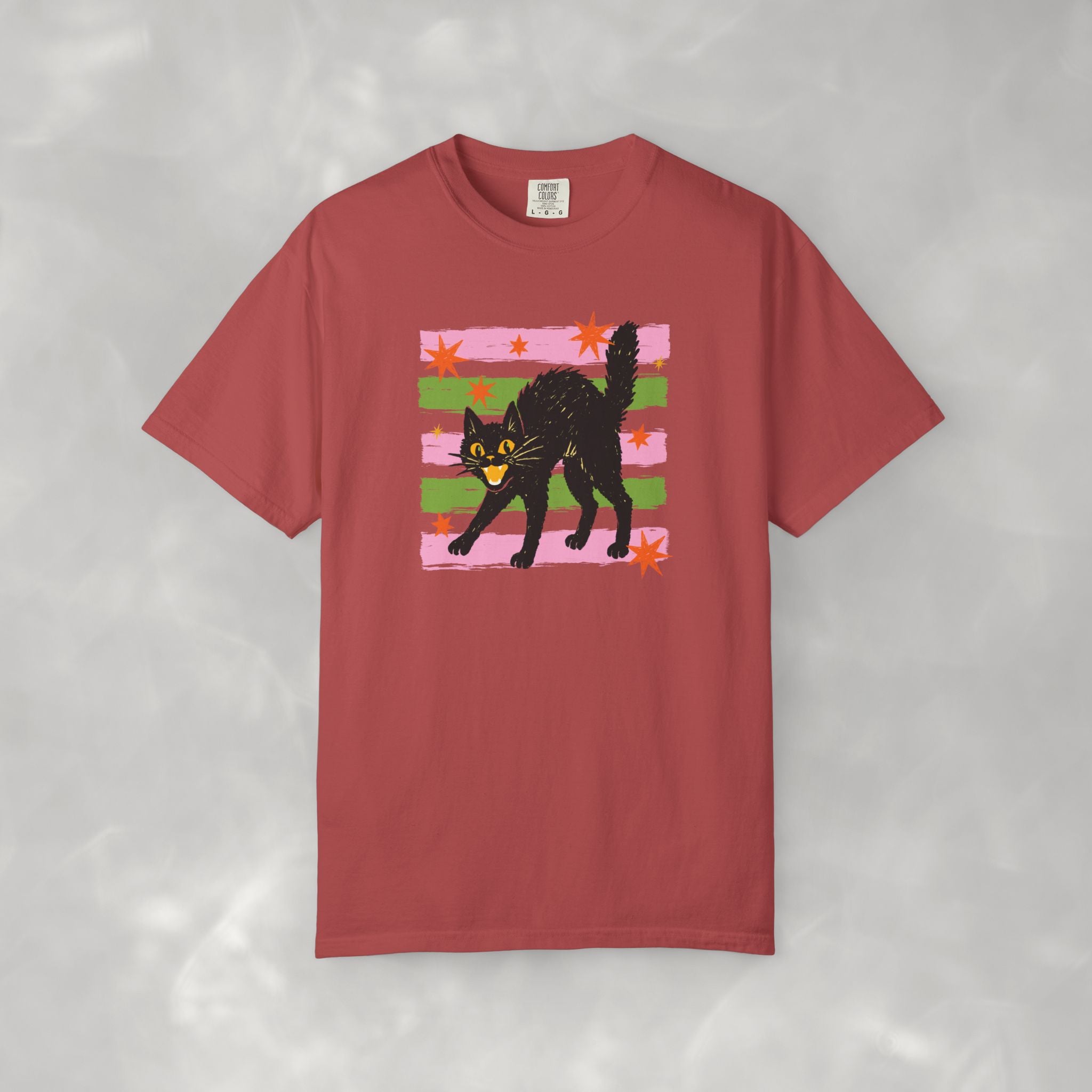 Spooky, Cute Black Cat, Halloween Comfort Colors Tee Unisex