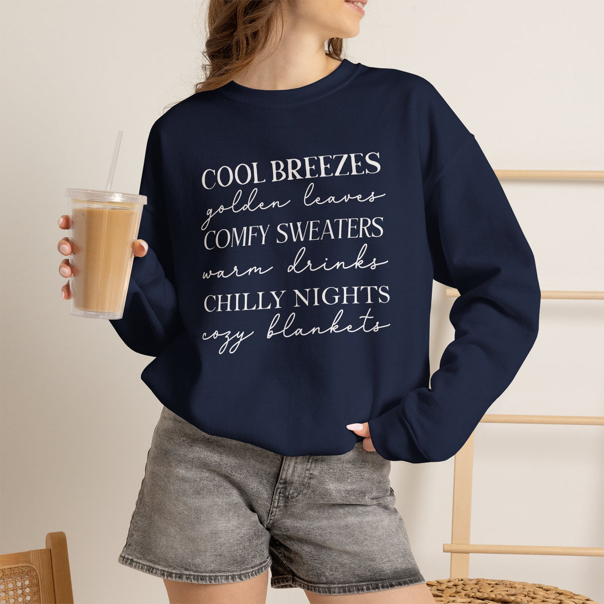 Autumn Vibes Gildan Unisex Heavy Blend™ Crewneck Sweatshirt for Fall, Thanksgiving, Festive