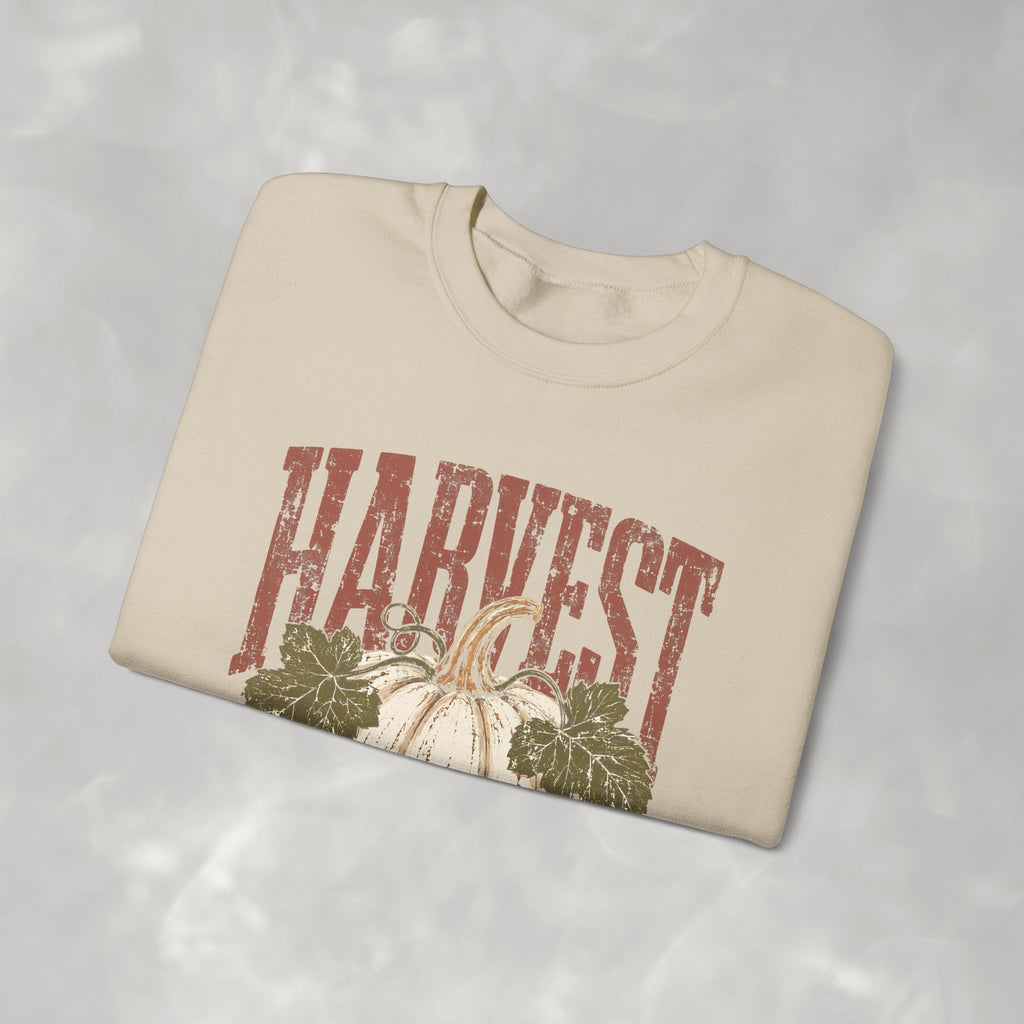 Autumn Harvest, White Pumpkin Retro Gildan Unisex Heavy Blend™ Crewneck Sweatshirt