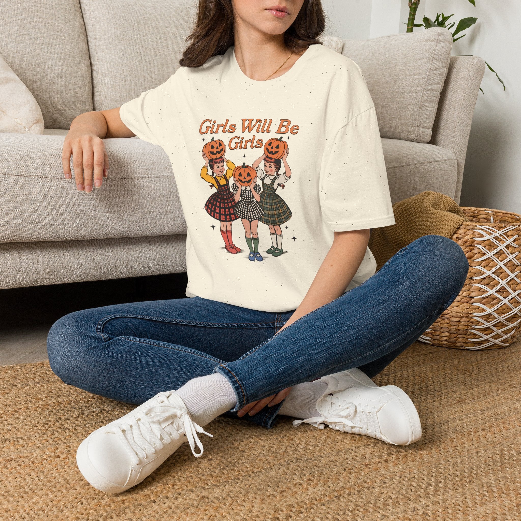 Girls Will Be Girls, Funny Vintage Retro Halloween Gildan Unisex Softstyle T-Shirt