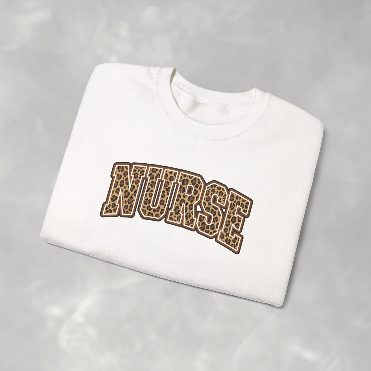 Leopard Print Varsity Nurse Gildan Unisex Heavy Blend™ Crewneck Sweatshirt