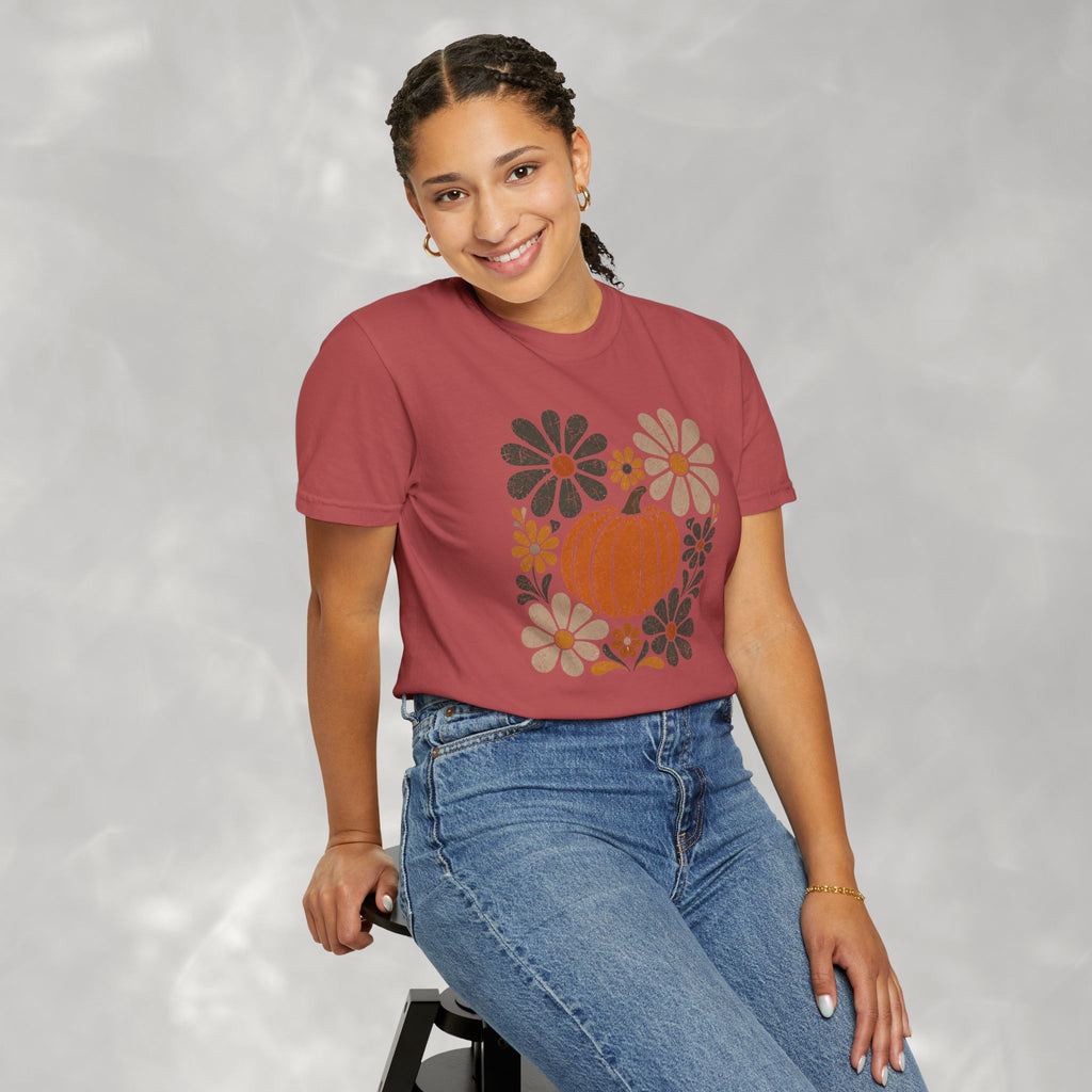 Retro Fall, Autumn Pumpkin Comfort Colors Tee