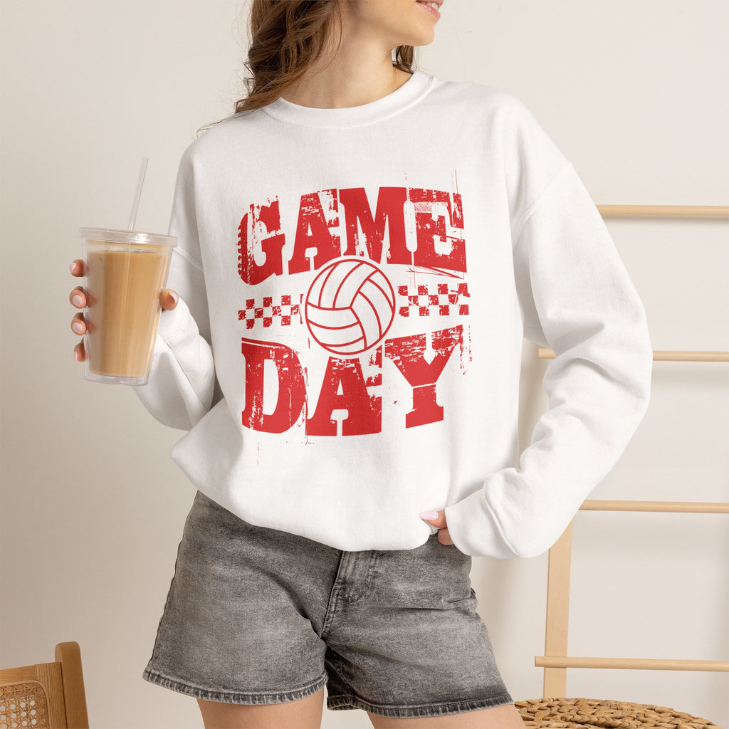 Retro Vintage Volleyball Game Day Gildan Unisex Heavy Blend™ Crewneck Sweatshirt