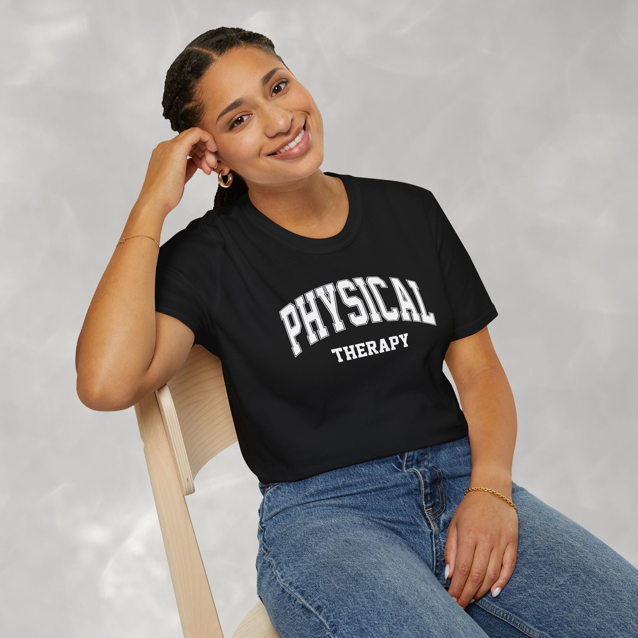 Physical Therapy, Therapist Varsity Style Gildan Unisex Softstyle T-Shirt