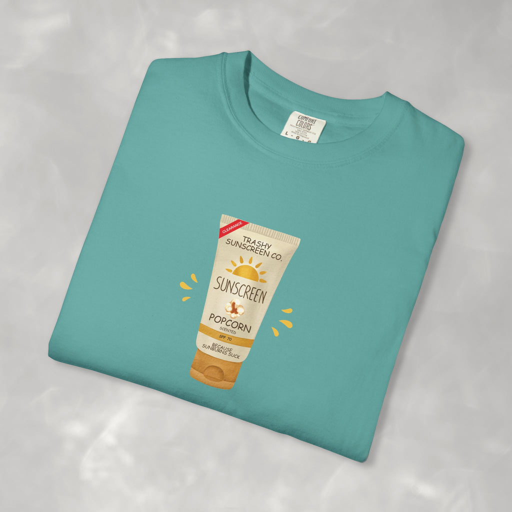 Popcorn Scented Sunscreen, Funny, Random Questionable Concepts Comfort Colors Tee