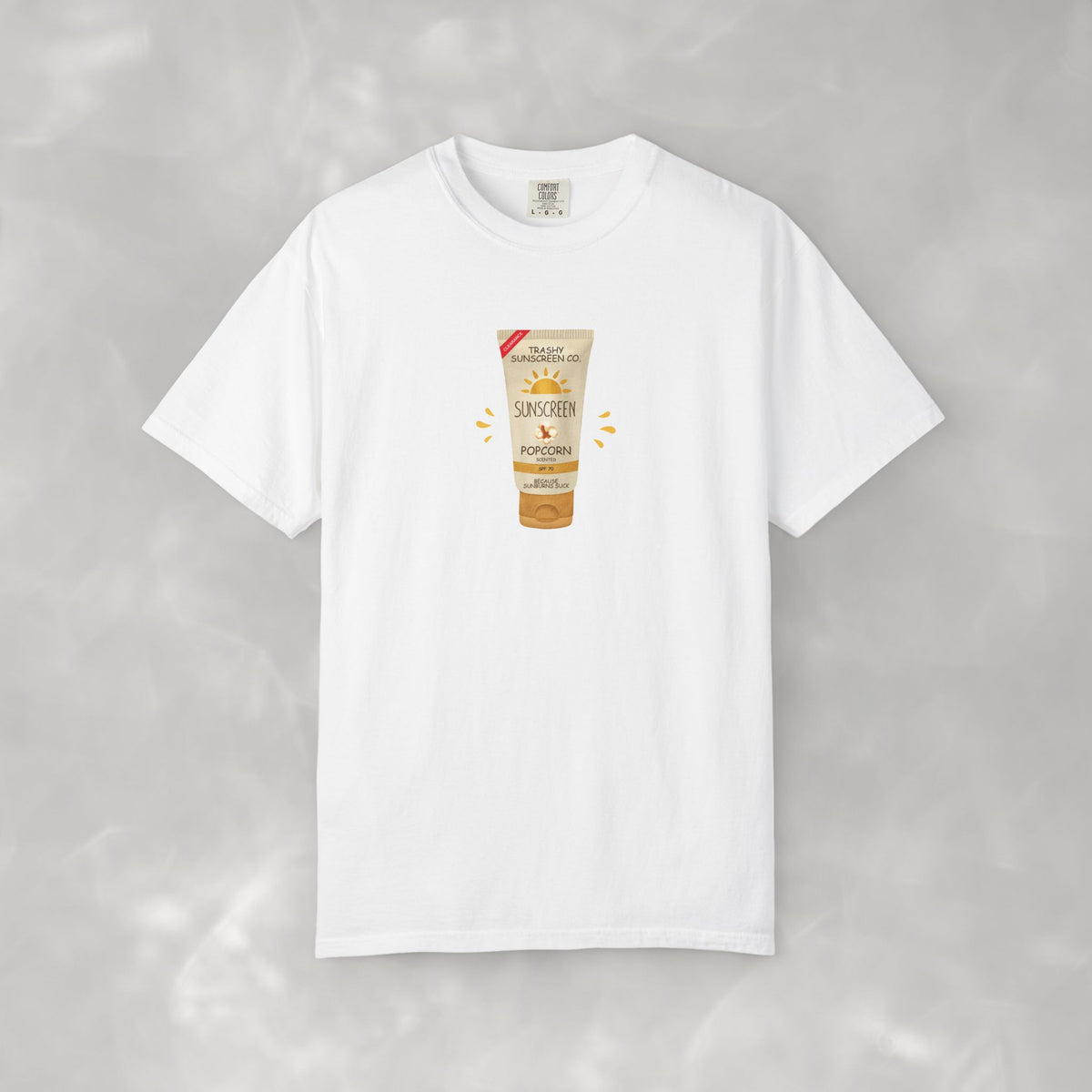 Popcorn Scented Sunscreen, Funny, Random Questionable Concepts Comfort Colors Tee