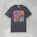 Boho Floral Stripes Comfort Colors Tee