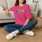 Cute Halloween Spooky Stamps with Cat, Jack-O-Lanter, Skeleton, Gildan Unisex Softstyle T-Shirt