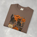 Spooky Black Cats and Jack-O-Lanterns, Unisex Comfort Colors Tee