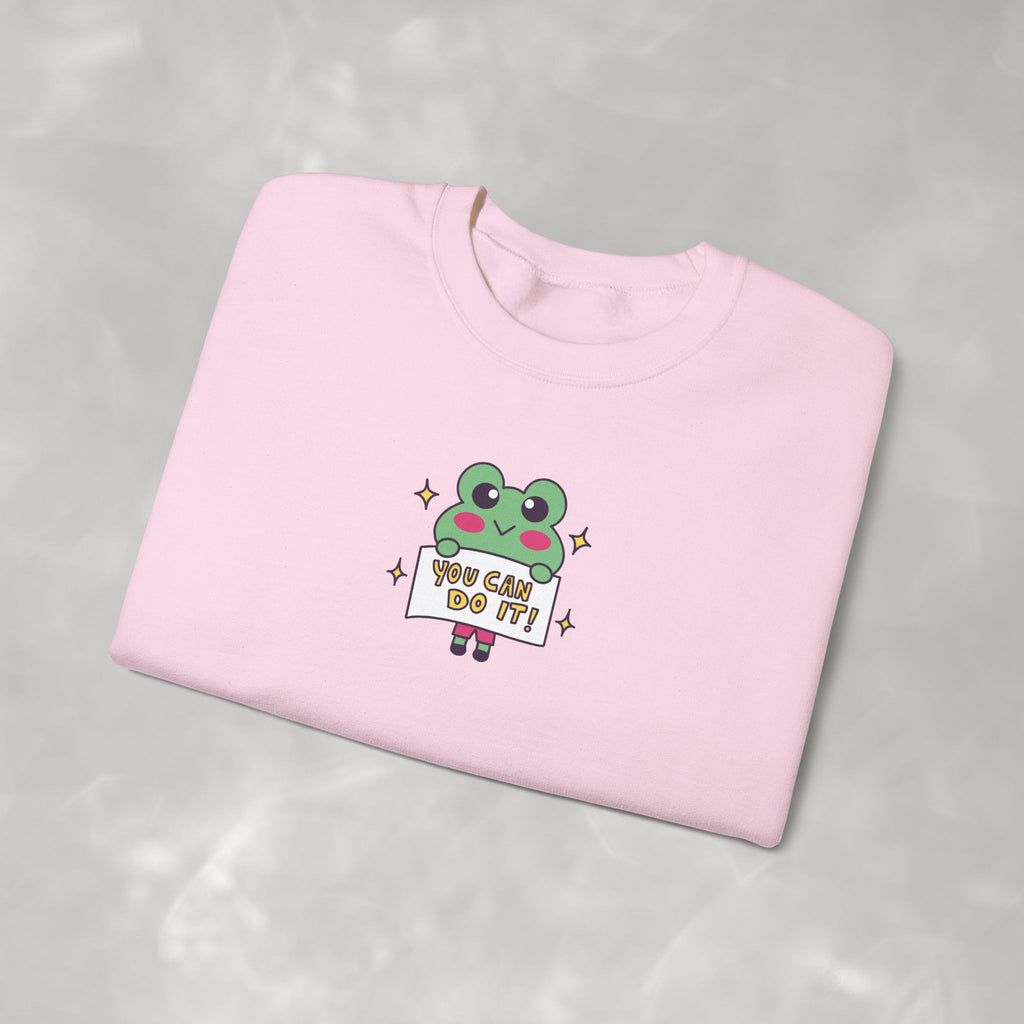 You Can Do It, Cute Motivational Frog Unisex Heavy Blend™ Crewneck Sweatshirt for OT, PT, Speech Therapist