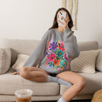 Boho Floral Striped Gildan Unisex Heavy Blend™ Crewneck Sweatshirt