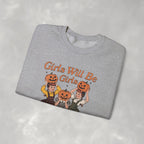 Girls Will Be Girls, Funny Retro Vintage Halloween, Unisex Heavy Blend™ Crewneck Sweatshirt