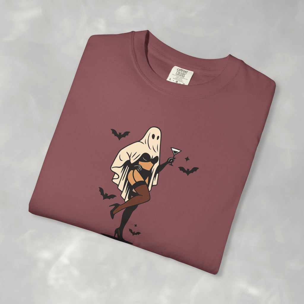 Spooky Retro Ghost Babe Unisex Comfort Colors Tee
