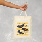 Cute Halloween Bats Double-Sided Cotton Canvas Tote Bag