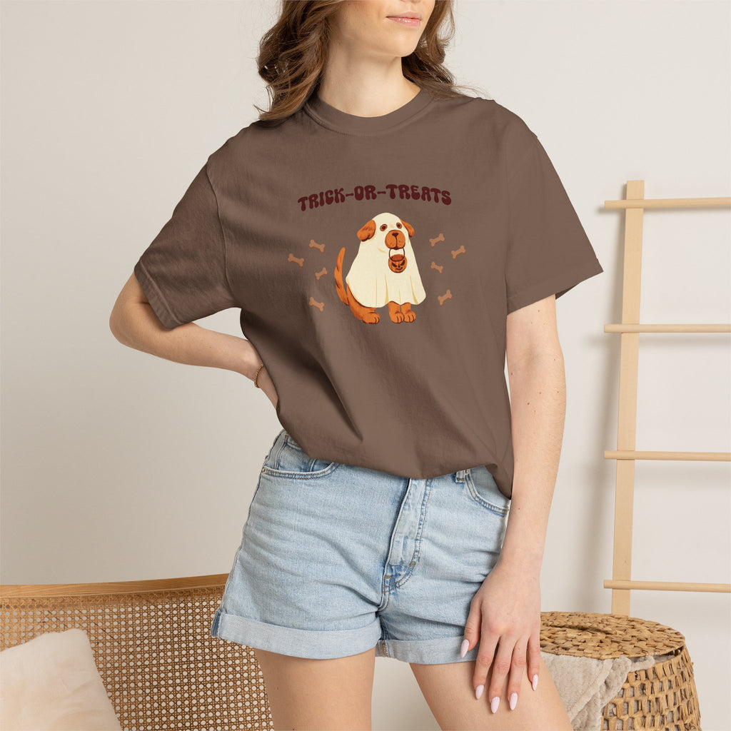 Trick-or-Treats Cute Funny Halloween Dog Lover Unisex Garment-Dyed T-shirt