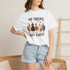 No Tricks Just Chicks, Funny Halloween Chickens in Costumes, Comfort Colors Tee