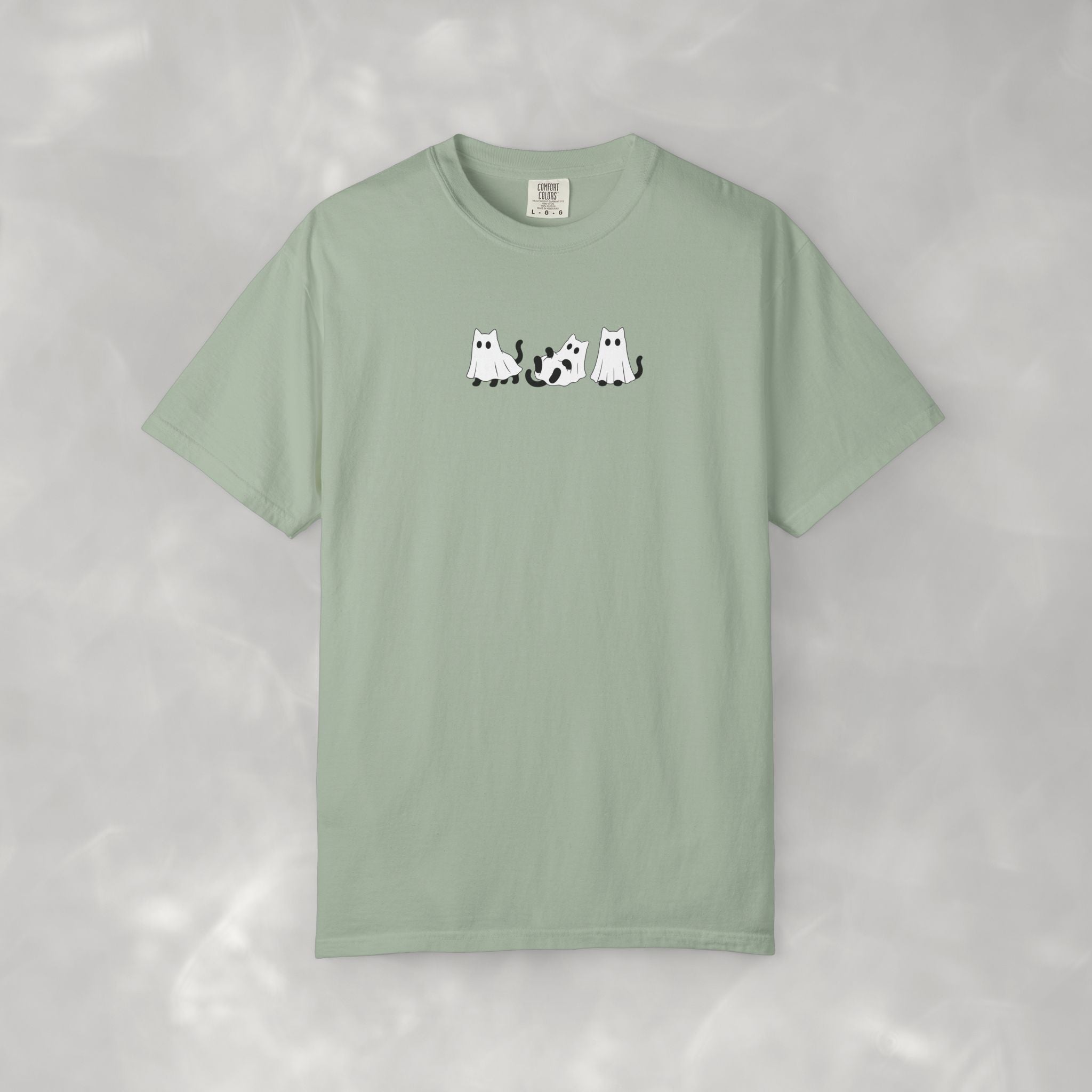 Cute Black Cat Ghosts, Haunted Kitties Halloween Comfort Colors Tee