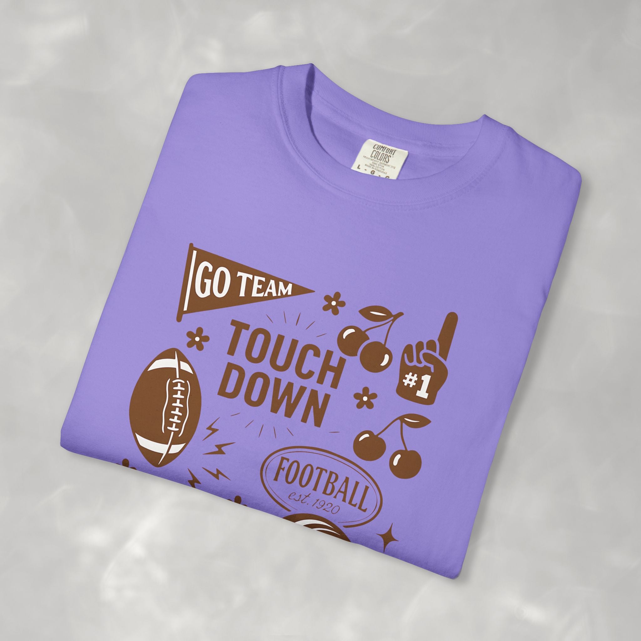 Football Preppy Game Day Comfort Colors Tee for Women