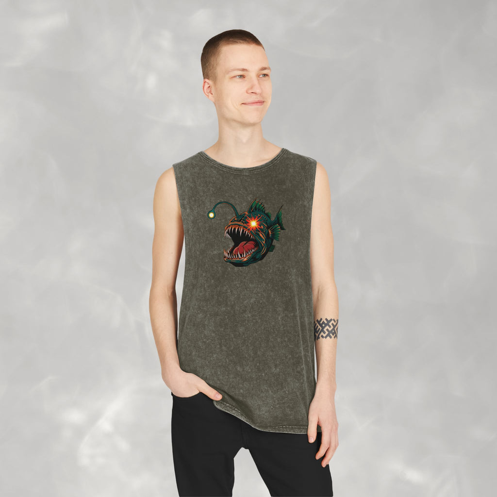Short Fuse, Angler Fish Questionable Concepts Unisex Stonewash Tank Top