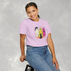 Preppy, Girly, Cute Halloween Ghosts with Cats, Comfort Colors Tee