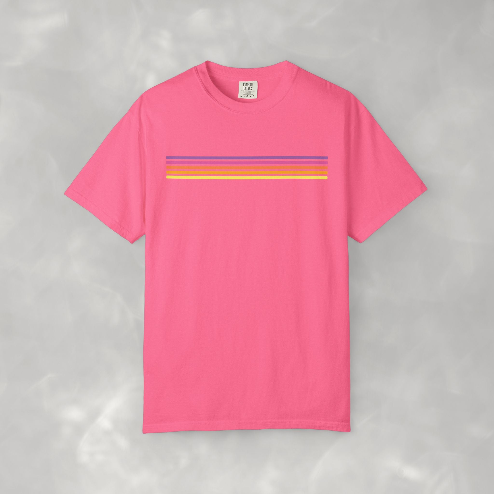 Retro Stripes Unisex CC Tee, Summer T-shirt for Men and Women