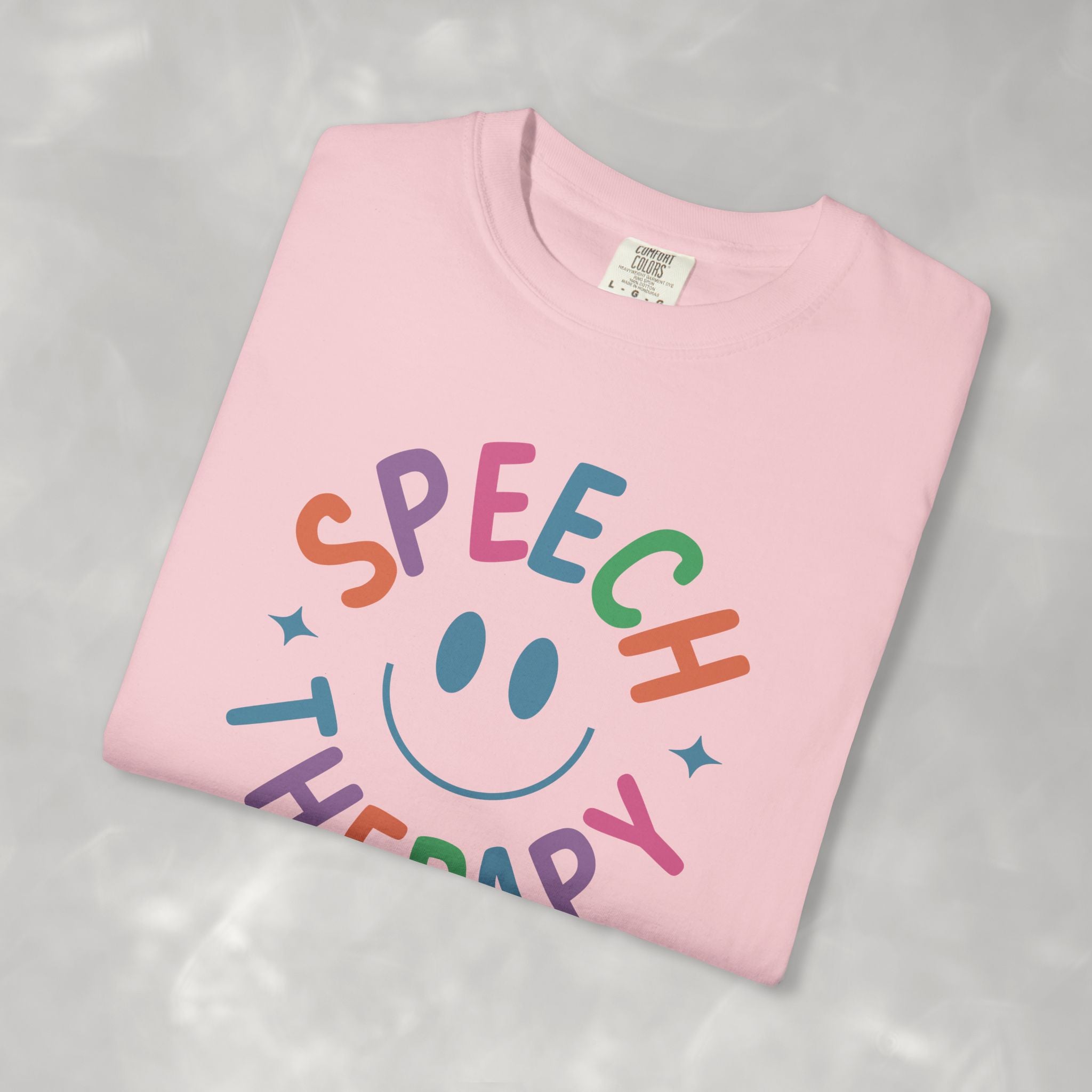Speech Therapy, Cute Playful Smile, SLP, SLPA Comfort Colors Tee