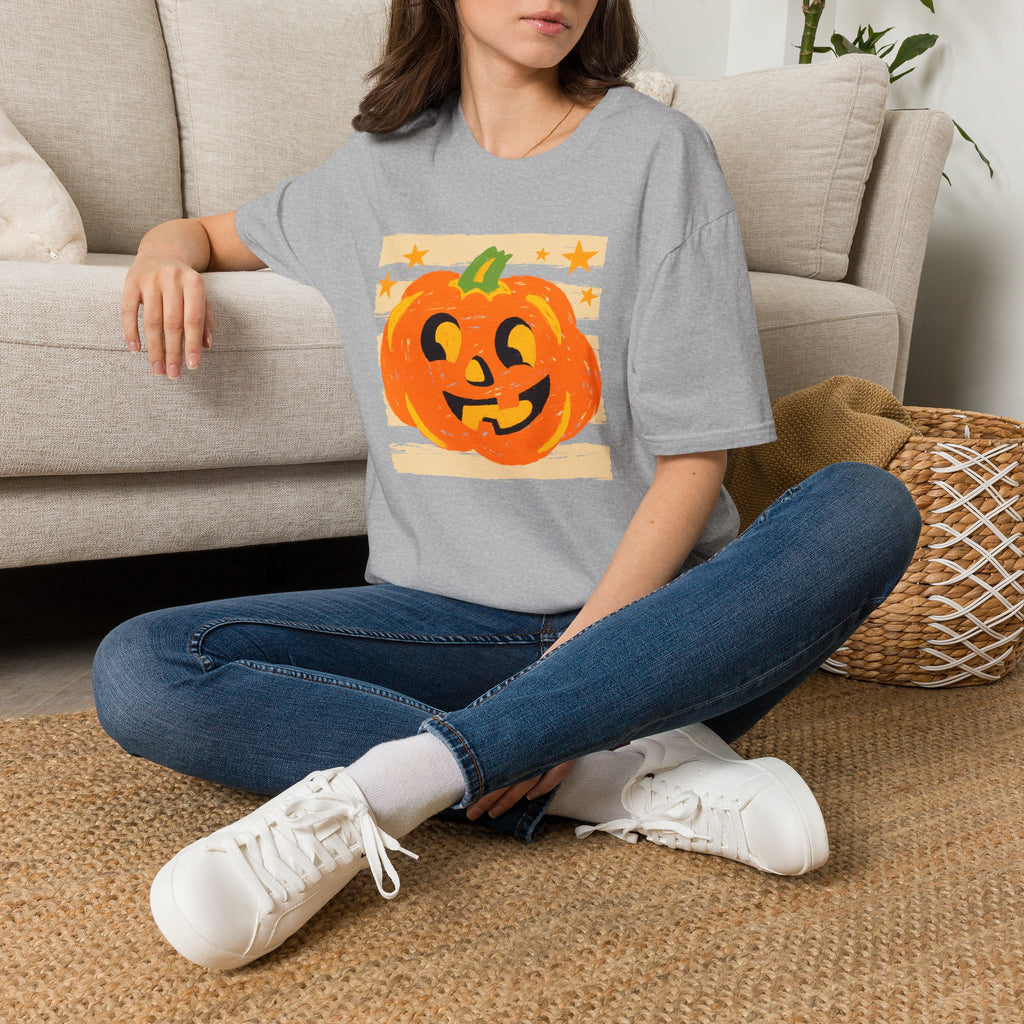 Happy Jack-O-Lantern, Striped Halloween Gildan Unisex Softstyle T-Shirt
