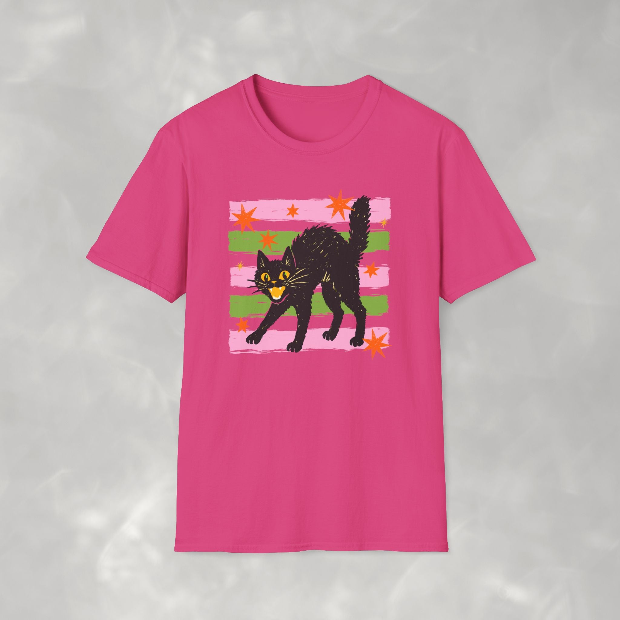 Spooky, Cute Black Cat, Halloween Gildan Unisex Softstyle T-Shirt
