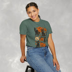 Spooky Black Cats and Jack-O-Lanterns, Unisex Comfort Colors Tee
