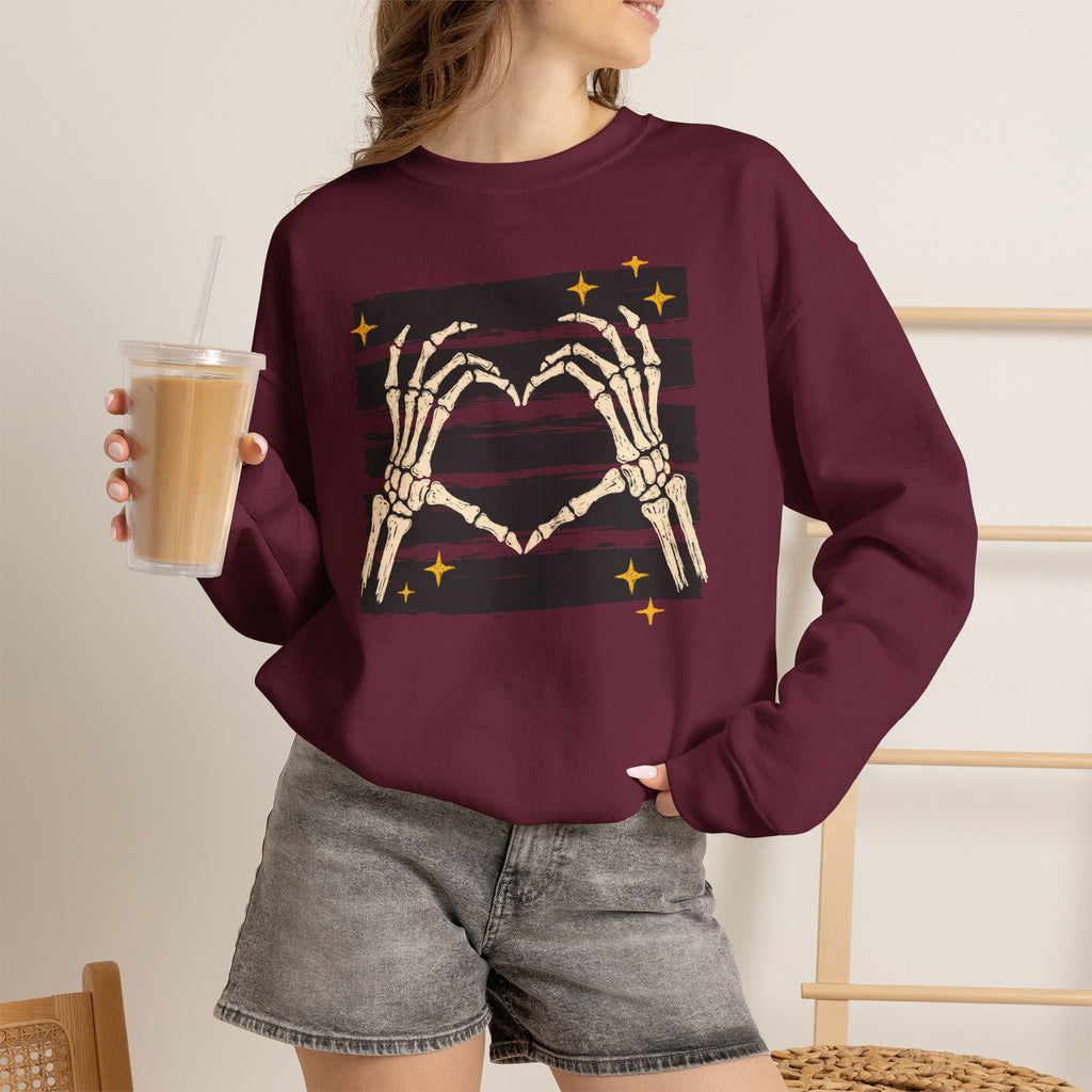 Spooky Skeleton Hands, Cute Halloween Unisex Heavy Blend™ Crewneck Sweatshirt