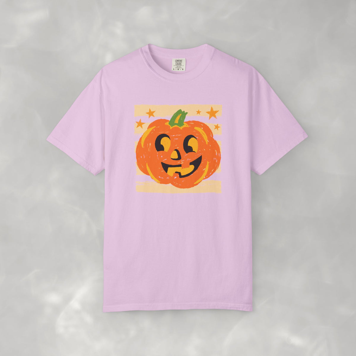 Happy Jack-O-Lantern, Striped Halloween Comfort Colors Unisex Garment-Dyed T-shirt