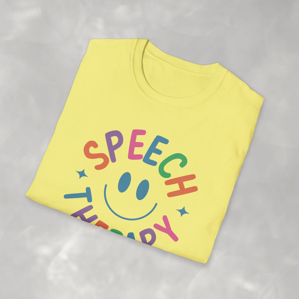 Speech Therapy, Cute Playful Smile, SLP, SLPA Gildan Unisex Softstyle T-Shirt