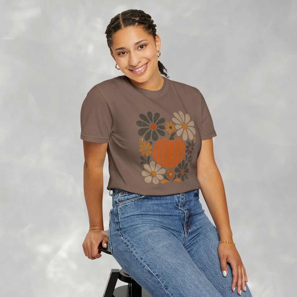 Retro Fall, Autumn Pumpkin Comfort Colors Tee