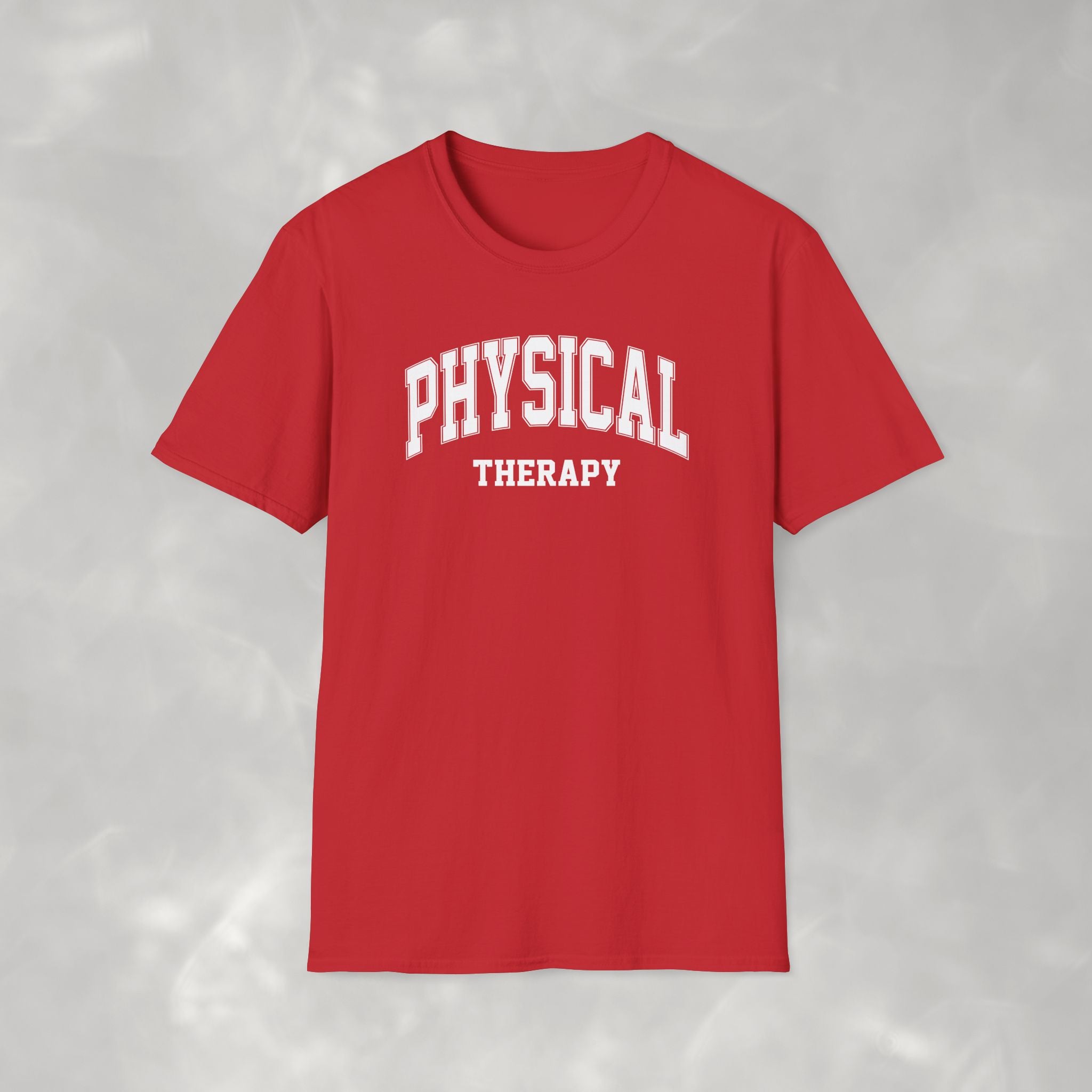 Physical Therapy, Therapist Varsity Style Gildan Unisex Softstyle T-Shirt