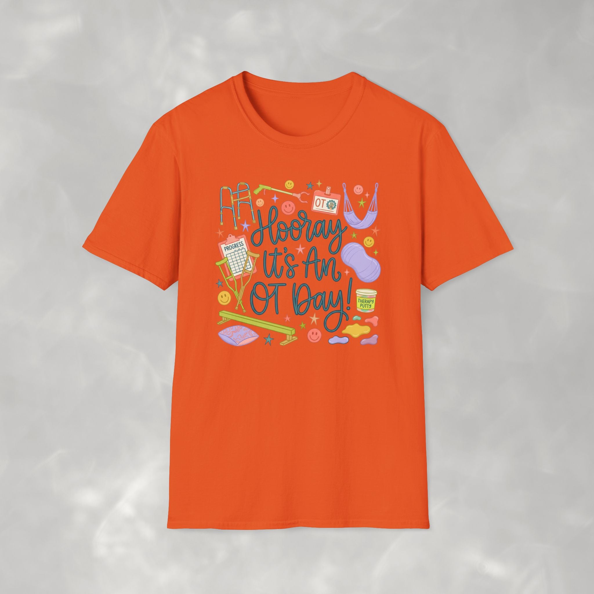 Hooray It's an OT Day, Cute, Playful, Pediatric Occupational Therapy, OTR, COTA Gildan Unisex Softstyle T-Shirt