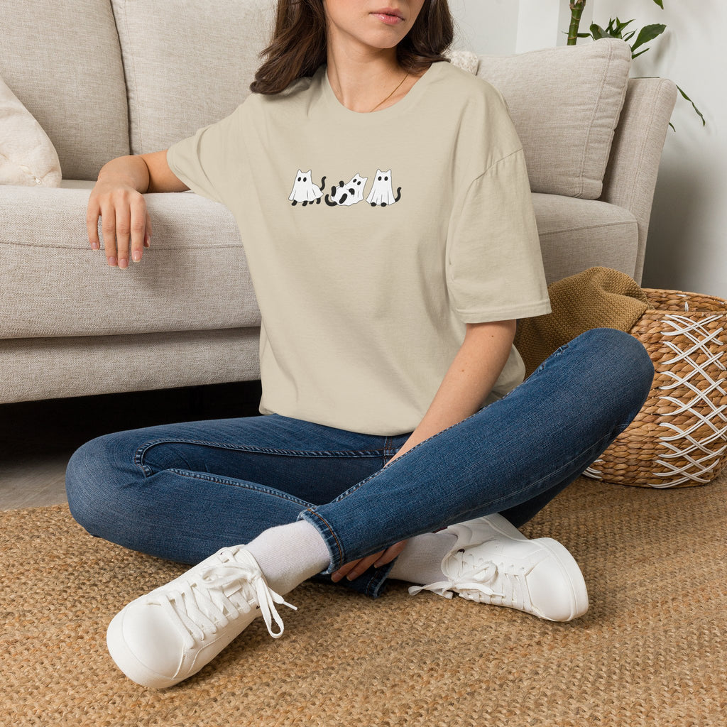 Cute Black Cat Ghosts, Haunted Kitties Halloween Gildan Unisex Softstyle T-Shirt
