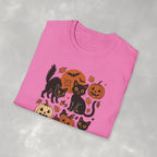 Spooky Black Cats and Jack-O-Lanterns, Gildan Unisex Softstyle T-Shirt