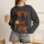 Spooky Black Cats and Jack-O-Lanterns, Gildan Unisex Heavy Blend™ Crewneck Sweatshirt