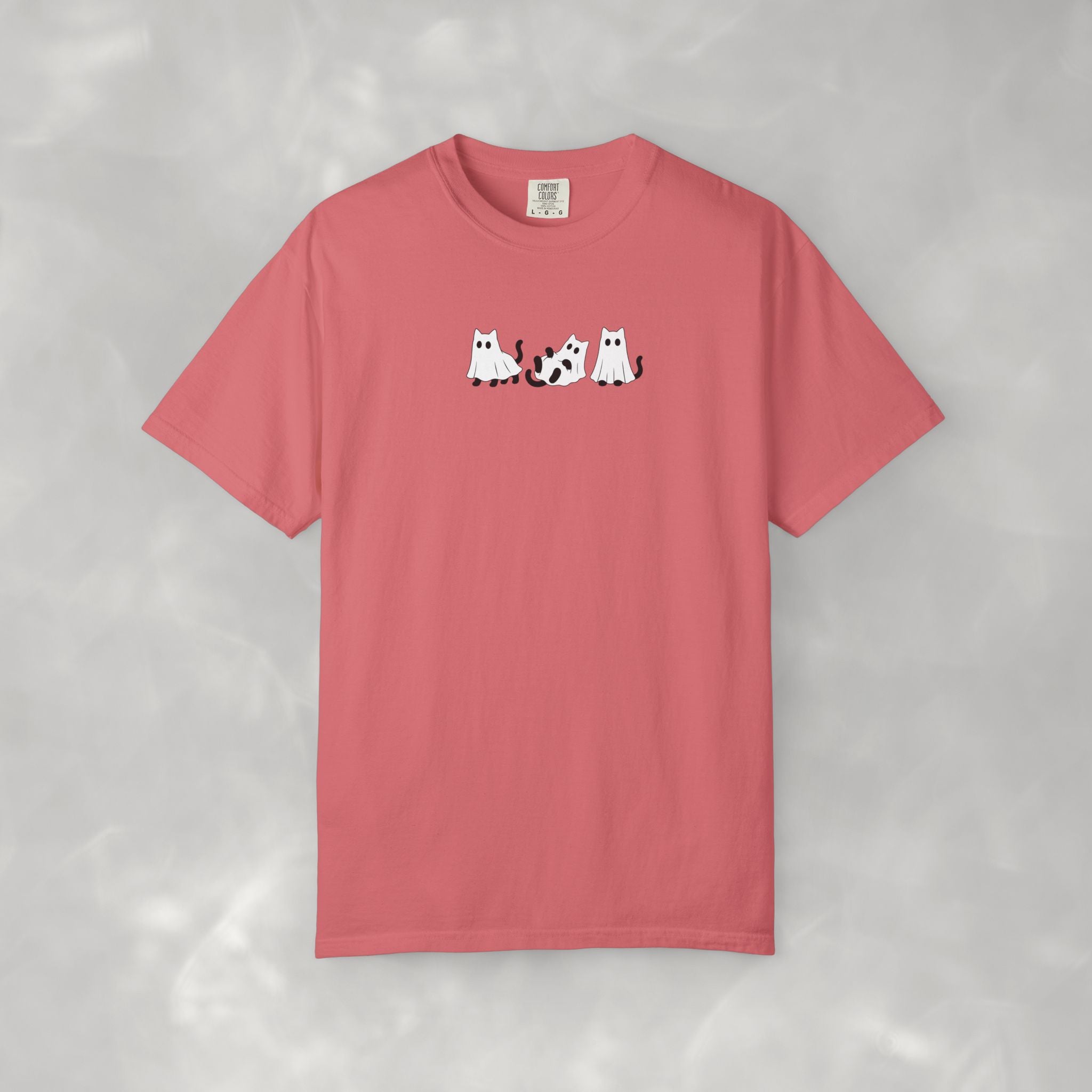 Cute Black Cat Ghosts, Haunted Kitties Halloween Comfort Colors Tee