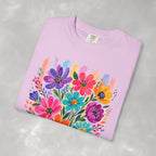 Boho Floral Stripes Comfort Colors Tee