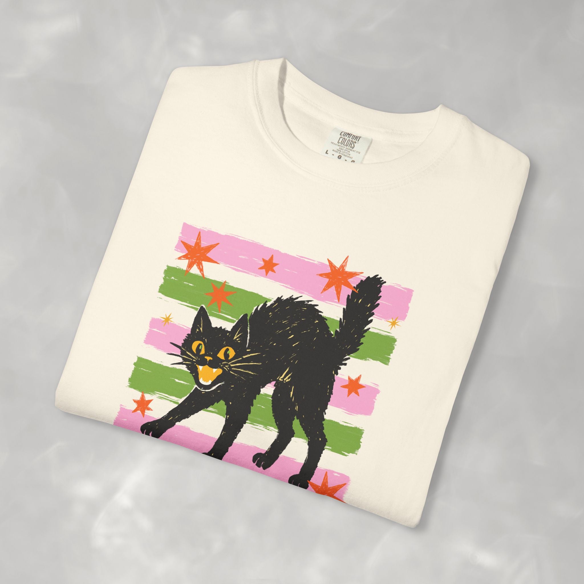 Spooky, Cute Black Cat, Halloween Comfort Colors Tee Unisex