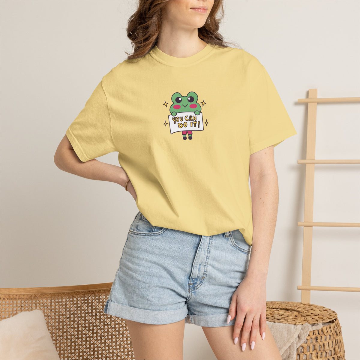 You Can Do It, Cute Motivational Frog Unisex Comfort Colors Tee for OT, PT, Speech Therapist