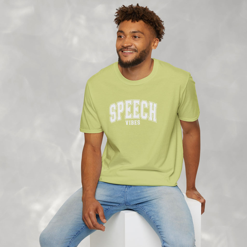 Speech Vibes Gildan Unisex Softstyle T-Shirt for SLP, SLPA, Speech Therapy