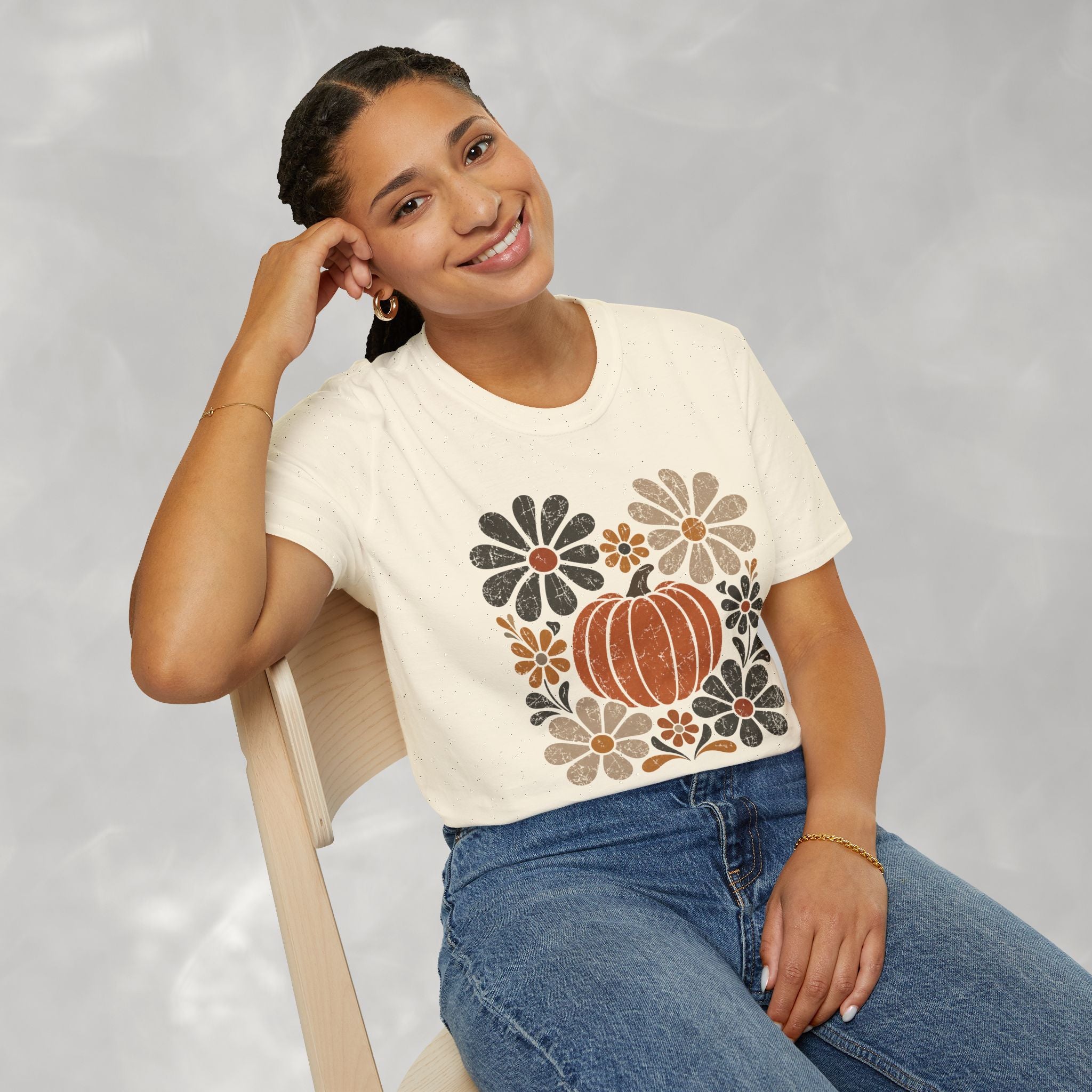 Retro Fall, Autumn Pumpkin Gildan Unisex Softstyle T-Shirt