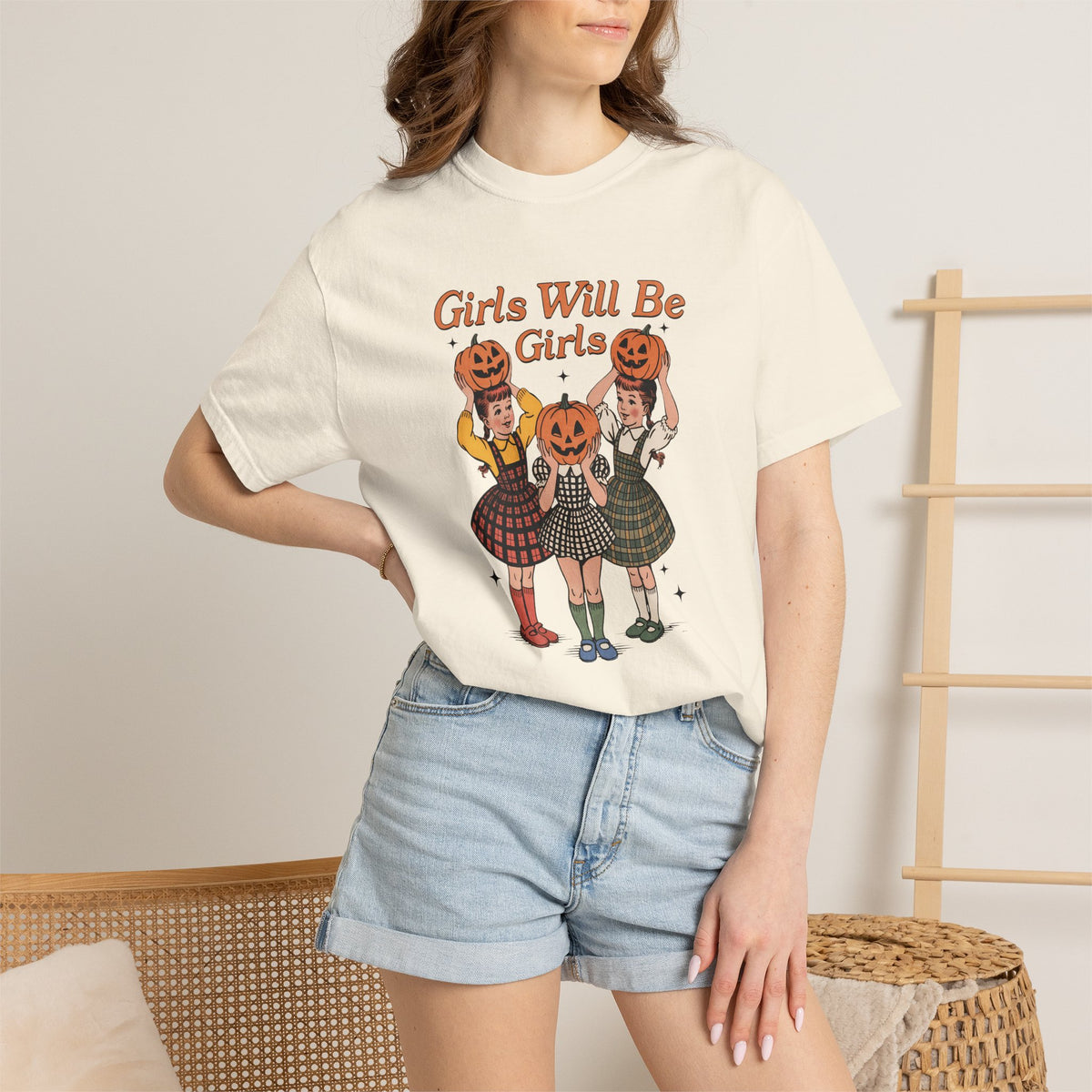 Girls Will Be Girls, Funny Retro Vintage Halloween Comfort Colors Tee
