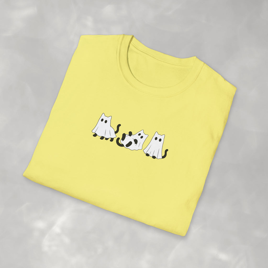 Cute Black Cat Ghosts, Haunted Kitties Halloween Gildan Unisex Softstyle T-Shirt