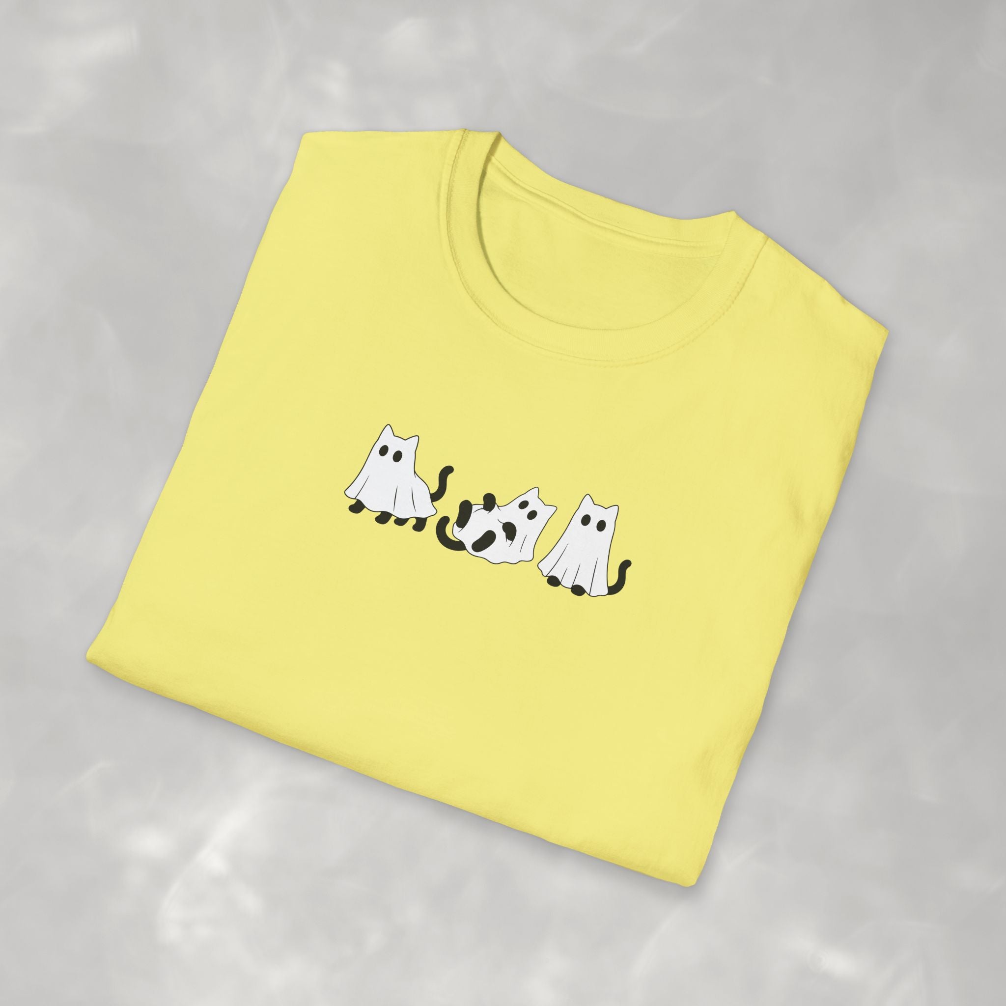 Cute Black Cat Ghosts, Haunted Kitties Halloween Gildan Unisex Softstyle T-Shirt