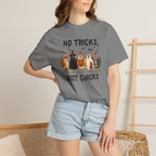 No Tricks Just Chicks, Funny Halloween Chickens in Costumes, Comfort Colors Tee